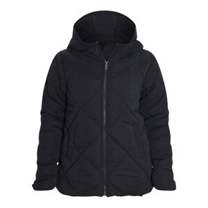 PLT BLACK PEACH SKIN DIAMOND QUILTED
OVERSIZED PUFFER
